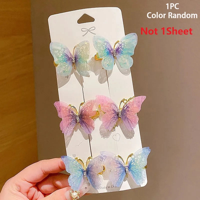 1pc Random Colorful Butterfly Hairpins Girl Hair Clips