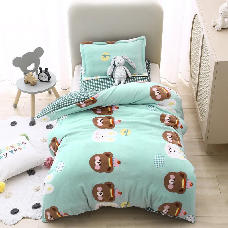 Baby Cartoon Print Bedding Set Duvet Covers Pillowcases