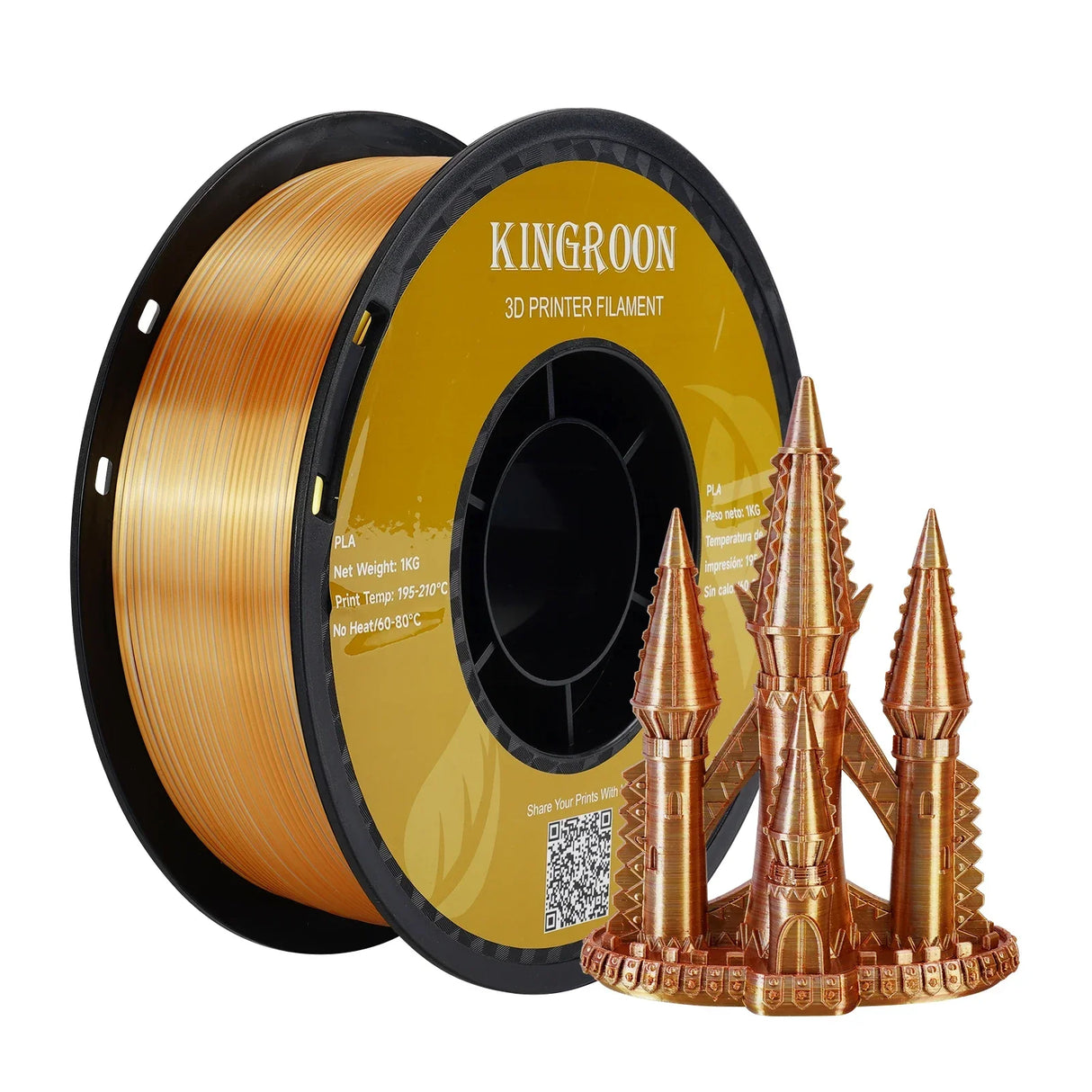 Newest 1KG Tricolor Silk PLA Filament 3D Printer