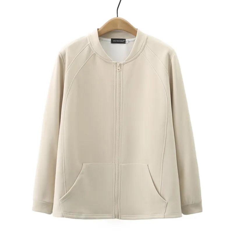 Womens Plus Size Zipper Jacket Autumn Casual Clothing