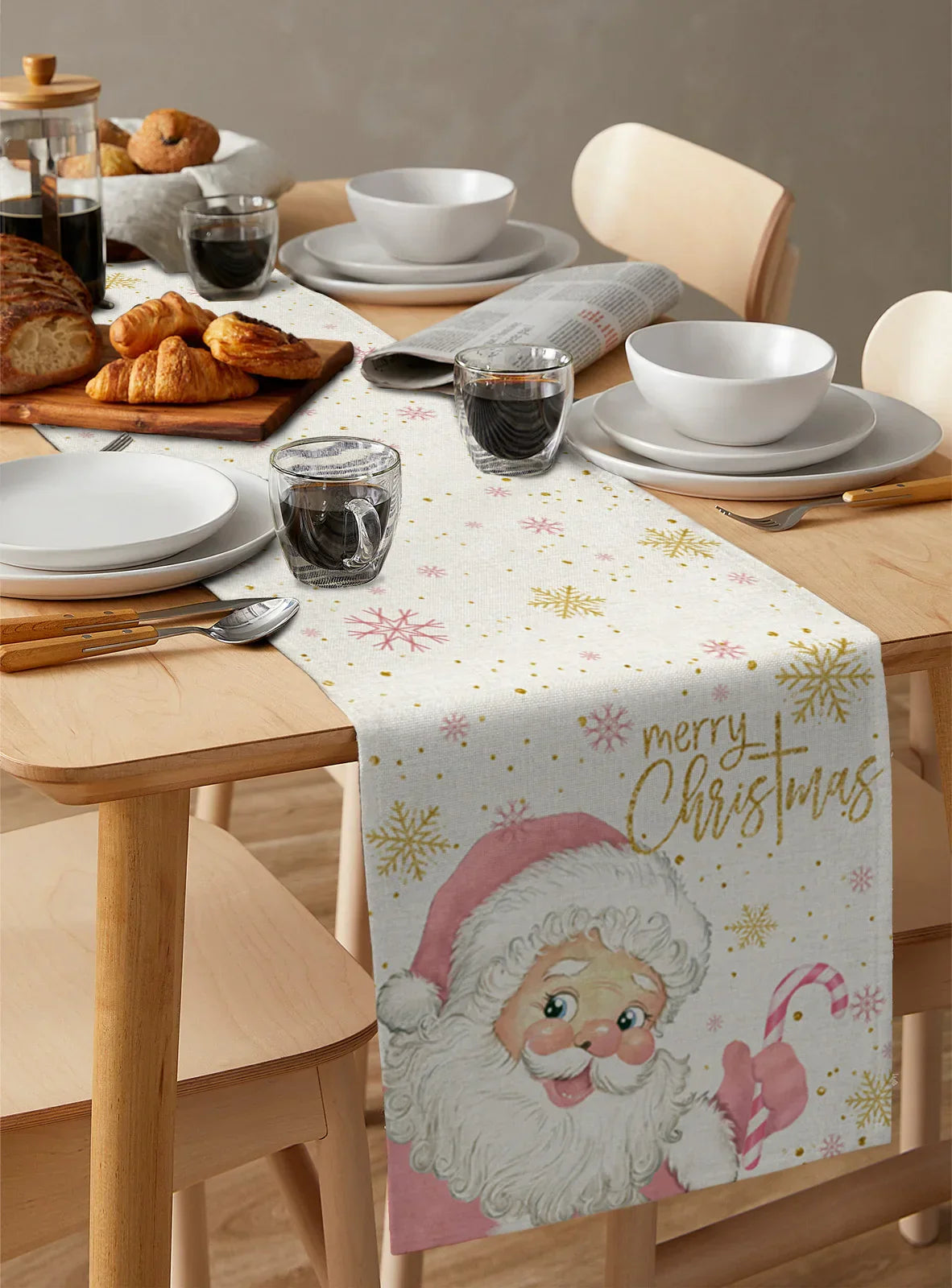 Merry Christmas Pink Old Man Snowflake Candy Wedding