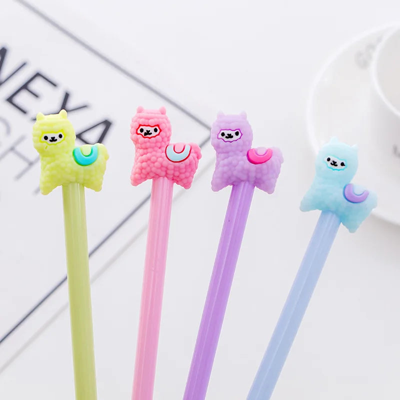 12 pcs/lot Kawaii Alpaca Cartoon Gel Ink Pens