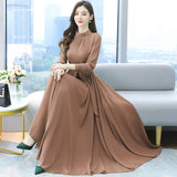 Plus Size Spring Autumn Women Maxi Dresses Female