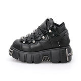 2023 NEW Punk Style Women Shoes Laceup heel