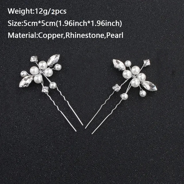 Bride Hairpins Wedding Hair Accessories Trendy Crystal U-shaped