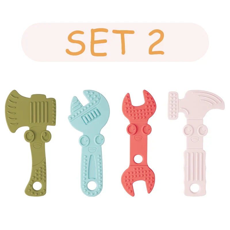TYRY.HU 1set Silicone Teethers Tools Axe Wrench Hammer