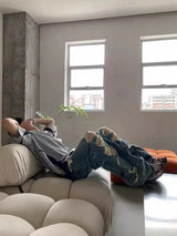 ReddaChic Y2k Destroyed Baggy Jeans for Men Vintage