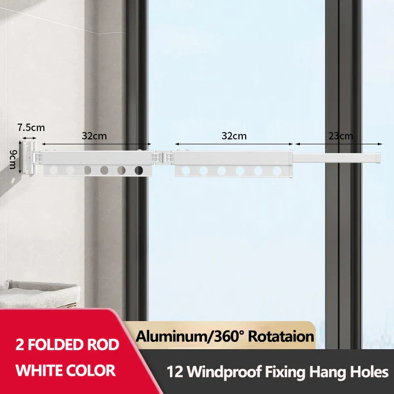 Extendable Clothesline Retractable Clothes Hanger Rack Folding Wall