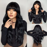 Ginger Curly Synthetic Wigs for Women Long Natural