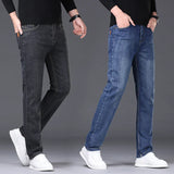 High Quality Brand Jeans Mens Large Size Business Casual Jeans Fashion Slim Fit Stretch Straight Denim Pants Four Season