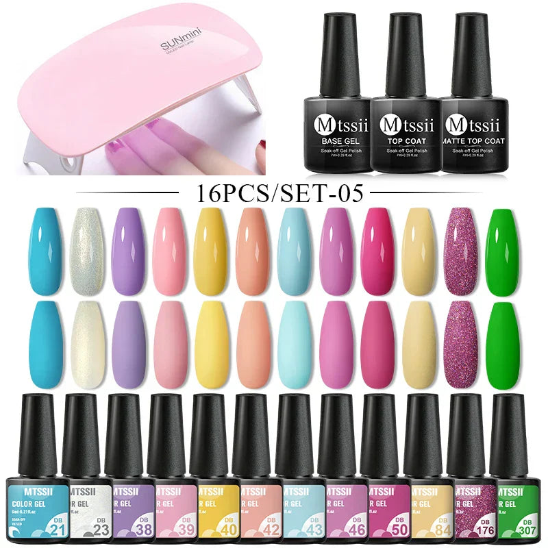 Mtssii 13/16Pcs Gel Nail Polish Set With 36W