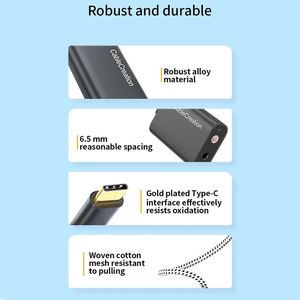 CableCreation USB Type C External Sound Card Type