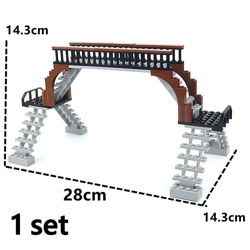 City Trains DIY Building Blocks Straight Curved Rail