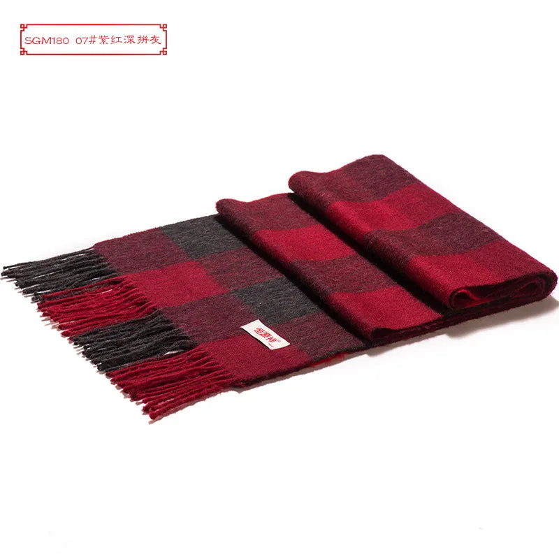 High Quality 100 Wool Scarf Men Autumn Winter