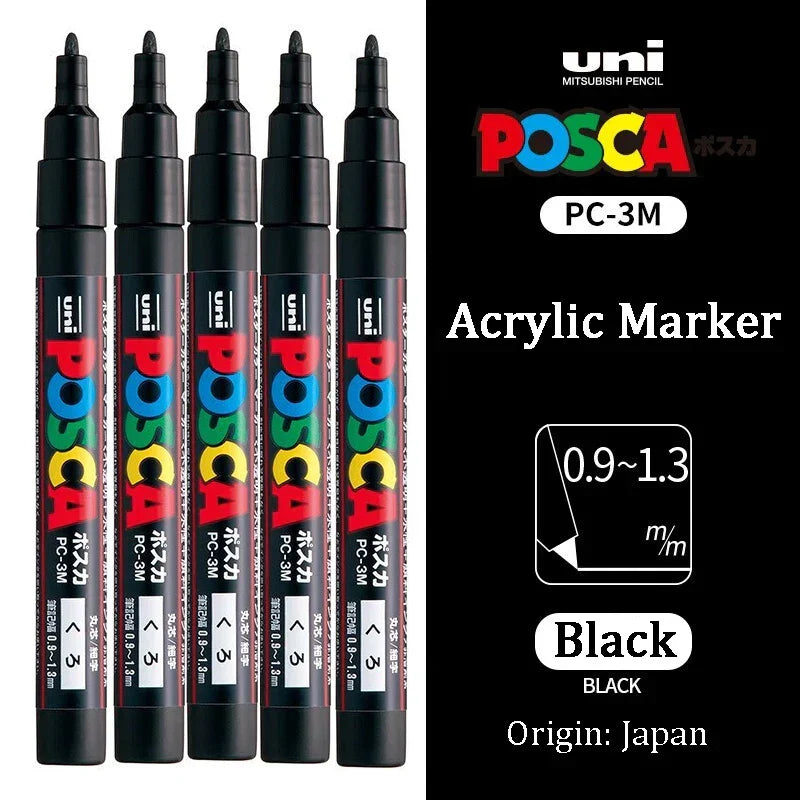 Uni Marker Pen, PC-3M Acrylic posca marcadores permanent
