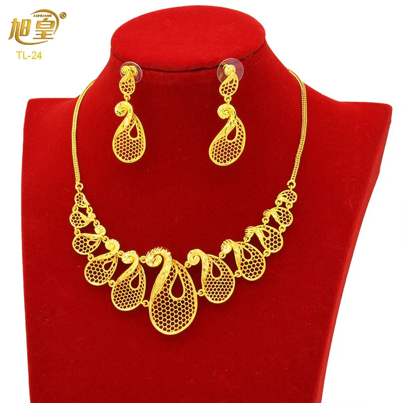 XUHUANG African Big Luxury 4PCS Dubai Gold Color