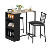 Kitchen Table with 2 Benches for 4-6,Wood Dining