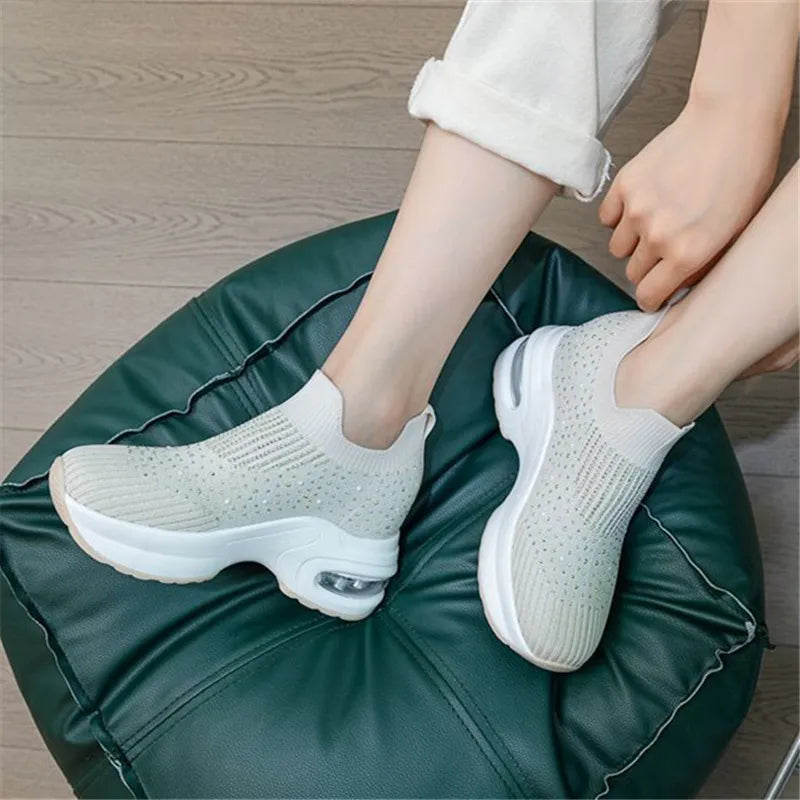 8CM Hidden Heels Women's Platform Sneakers