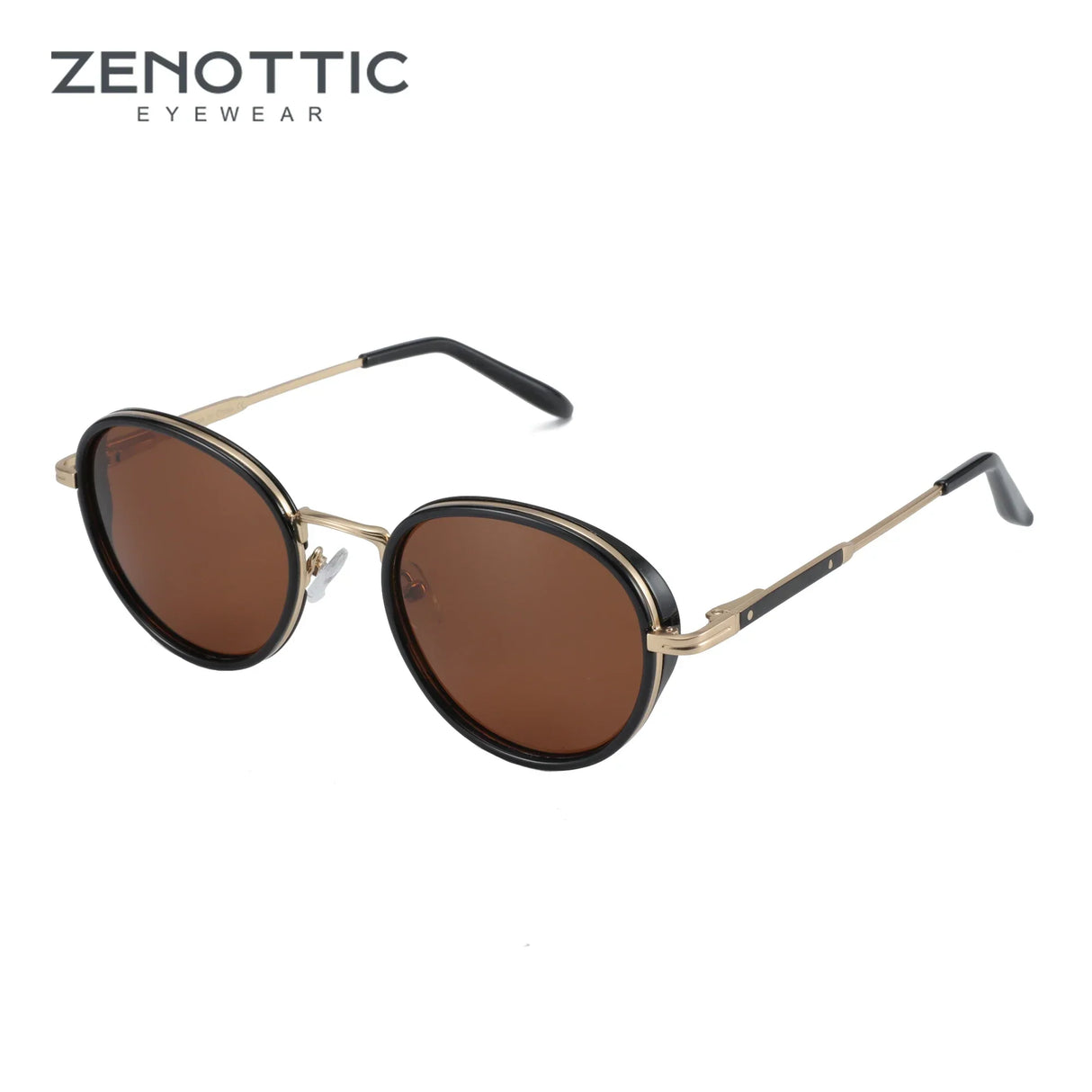 ZENOTTIC 2023 2024 Steampunk Sunglasses Rrtro Round Polarized