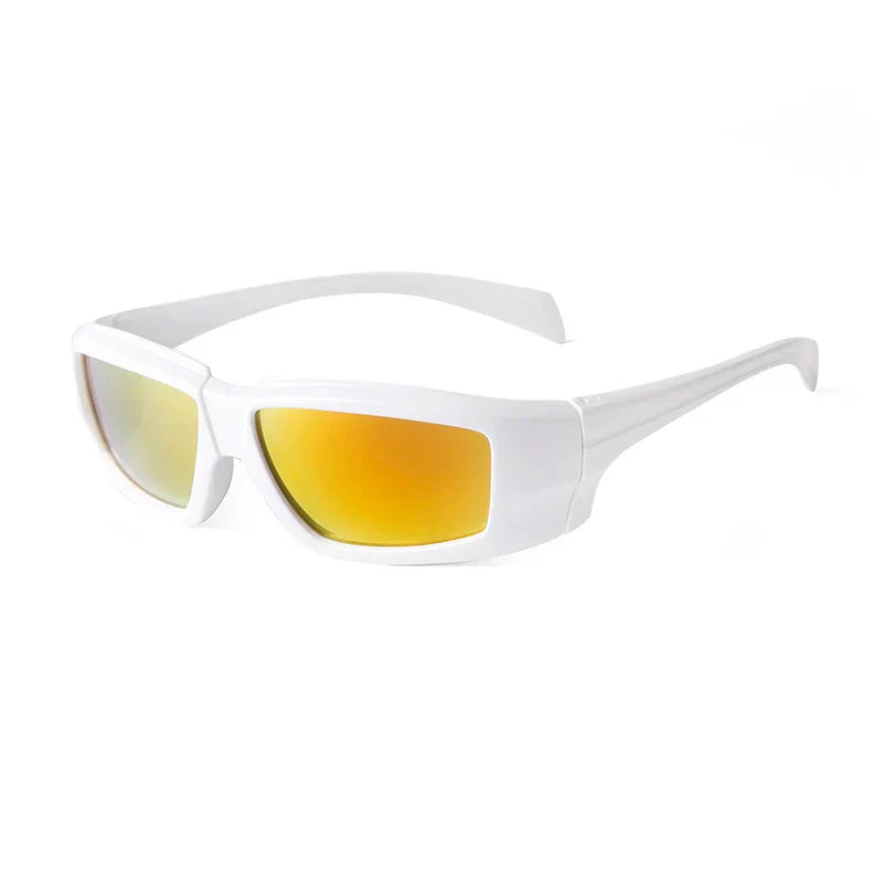 Punk Y2K Silver Rectangle Sport Sunglasses Men Women