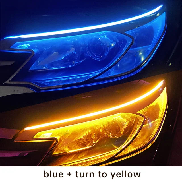 2Pcs LED DRL Flexible Waterproof Strip Lights