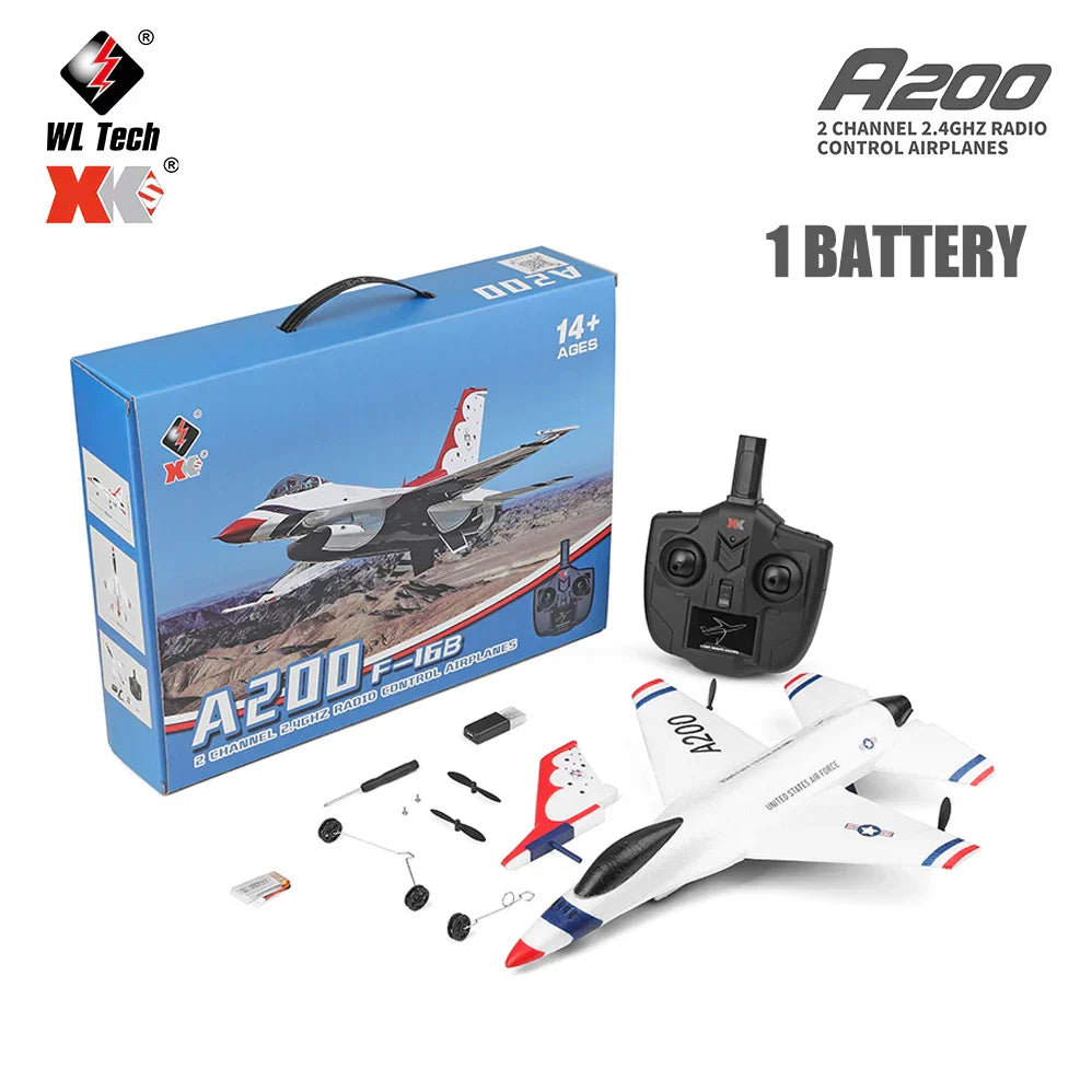 Wltoys XK A200 RC Airplane F-16B Drone 2.4G