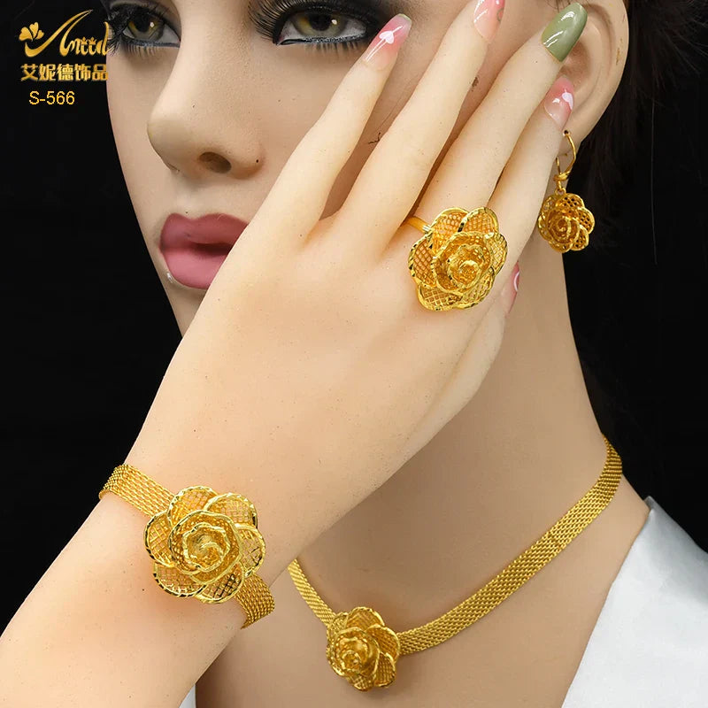 Indian Luxury Necklace Jewelry Sets For Women Dubai