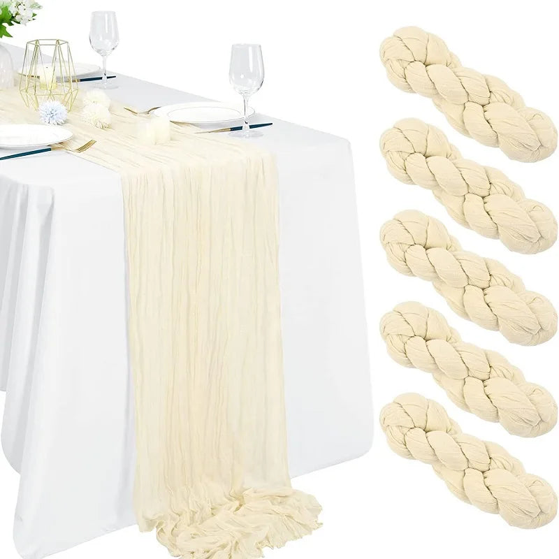 Crinkling Table runner gauze translucency doilies Holiday party