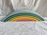 Montessori Wooden Toys Elemental Rainbow Stacking Blocks /Unpaint