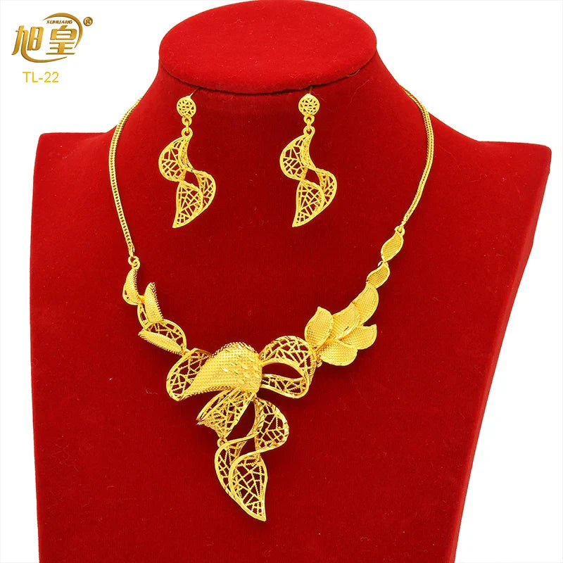 XUHUANG African Big Luxury 4PCS Dubai Gold Color