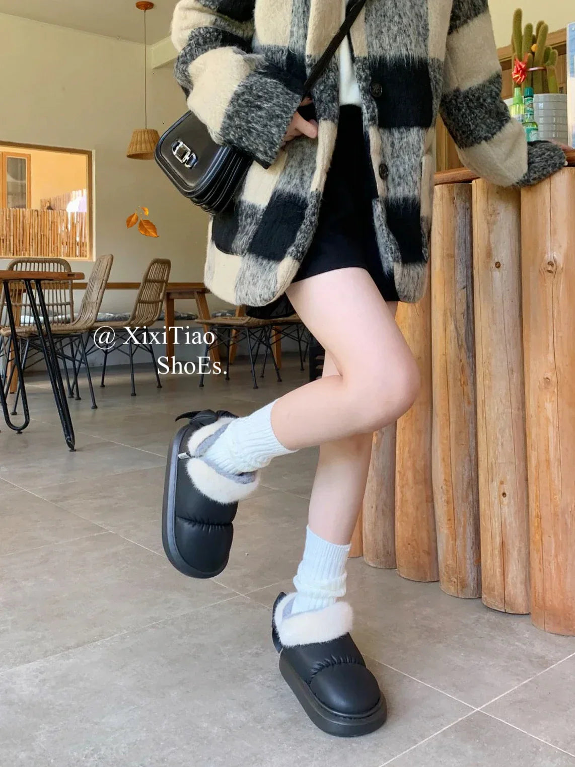Bow Knot Short Ankle Snow Boots Women Winter