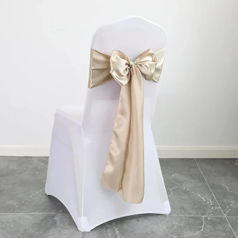 10pcs/Lot Satin Chair Sashes Bow Wedding Chair Knot