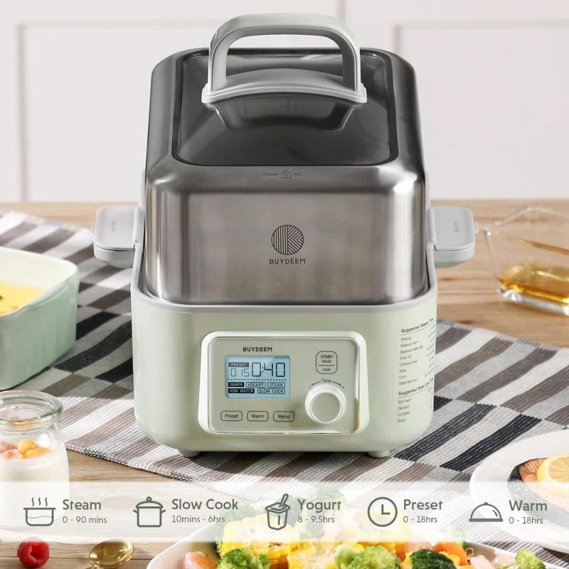 5-Quart Electric Food Steamer for Cooking, One Touch