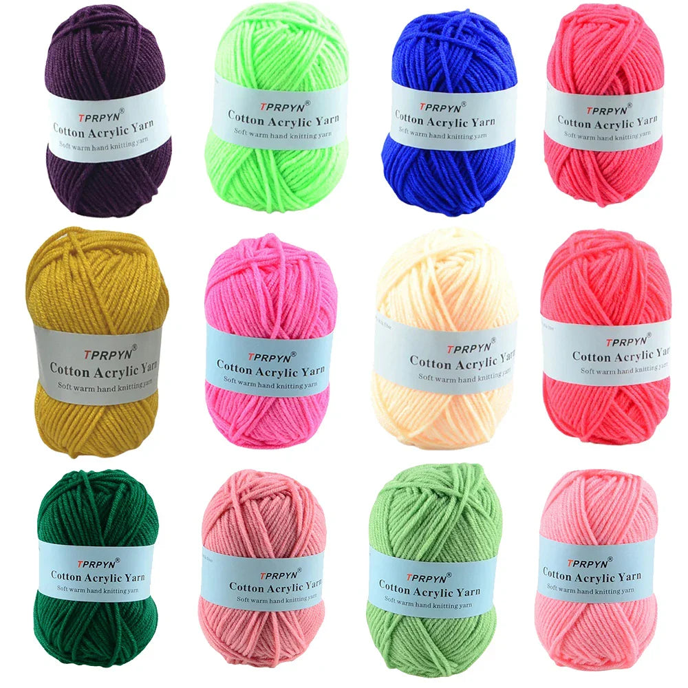 TPRPYN 12Pc Milk Cotton Yarn For Hand Knitting