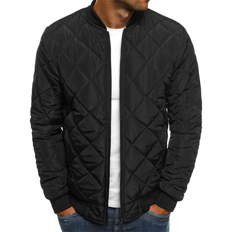 Winter New Cotton Jacket Men's Baseball Collar Mesh