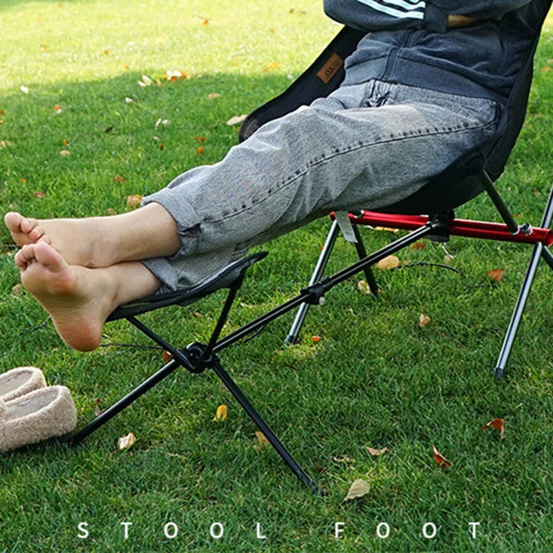 Outdoor Folding Chair Footstool Portable Recliner Lazy Foot