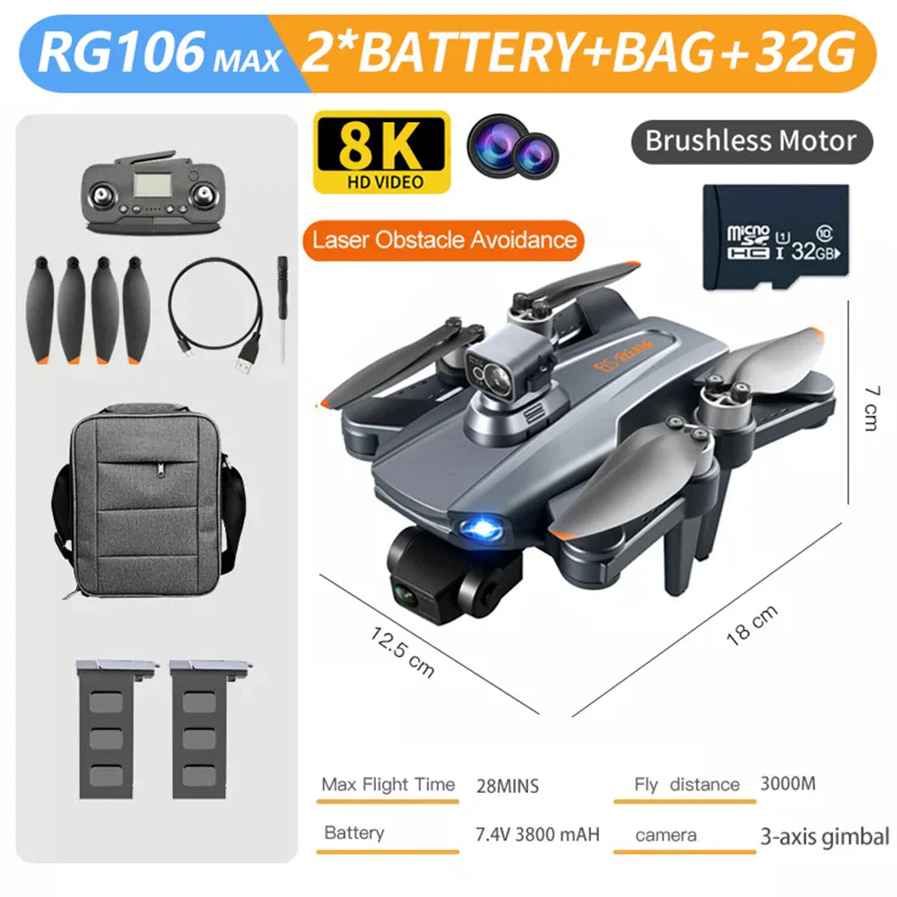 RG106 PRO Drone 8K Professional 5G GPS WIFI