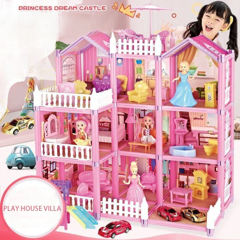 Kids Toy Simulation Doll House Villa Set Pretend