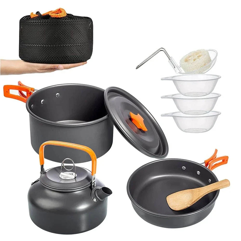 Camping Cookware Kit Outdoor Aluminum Cooking Set Water