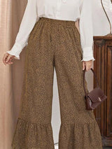 Leopard Printed Pants for Women Office Casual Plus