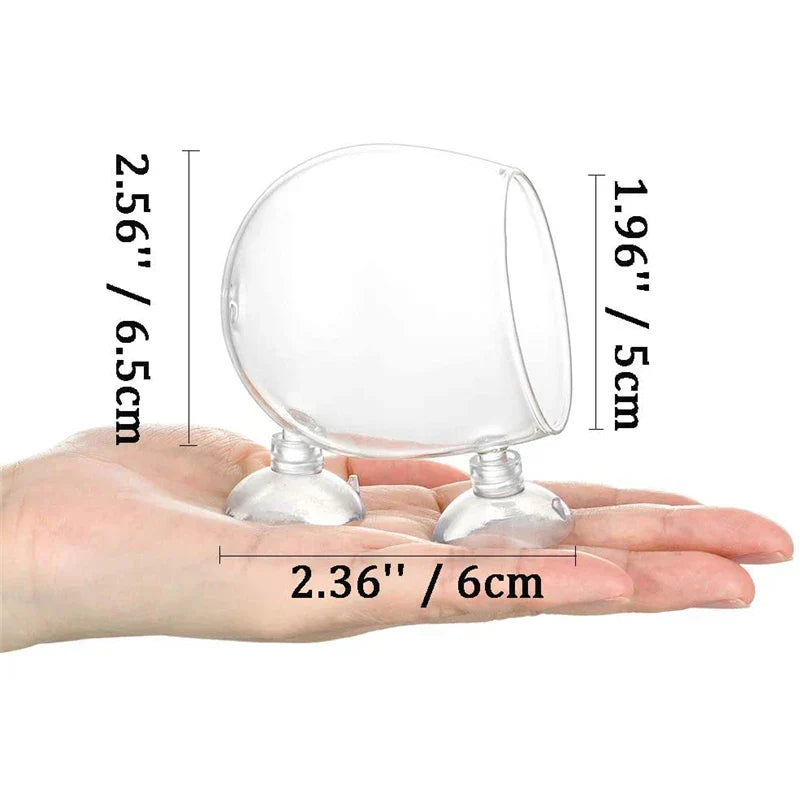 Aquarium Plant Pot Glass Cylinder Cup With Suckers