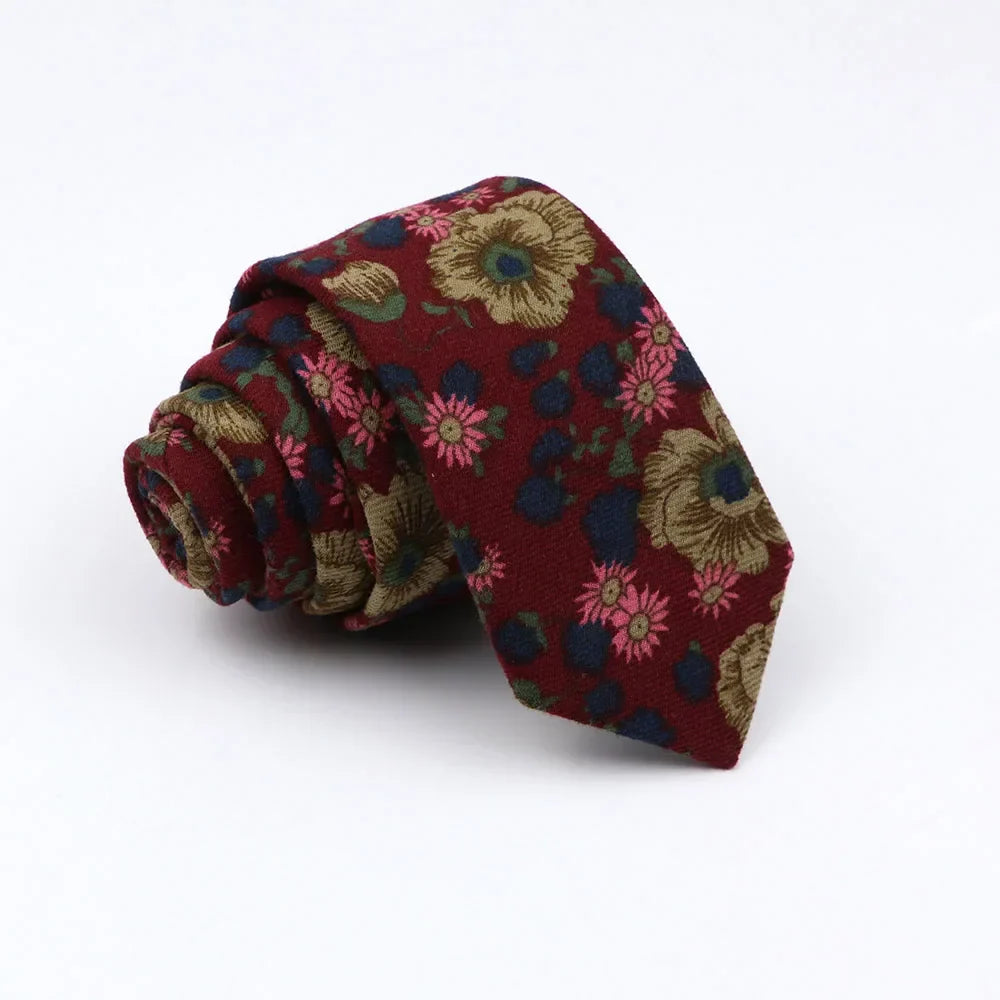 Mens Ties 6cm Classic Cotton Handmade Skinny Neck