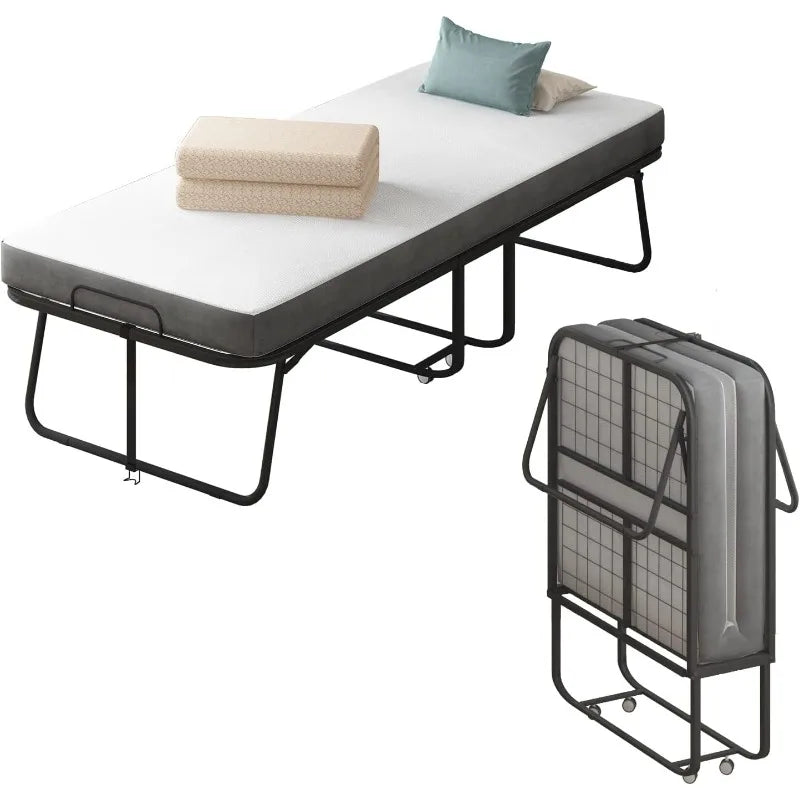 BALUS Folding Bed with Mattress for Adults,