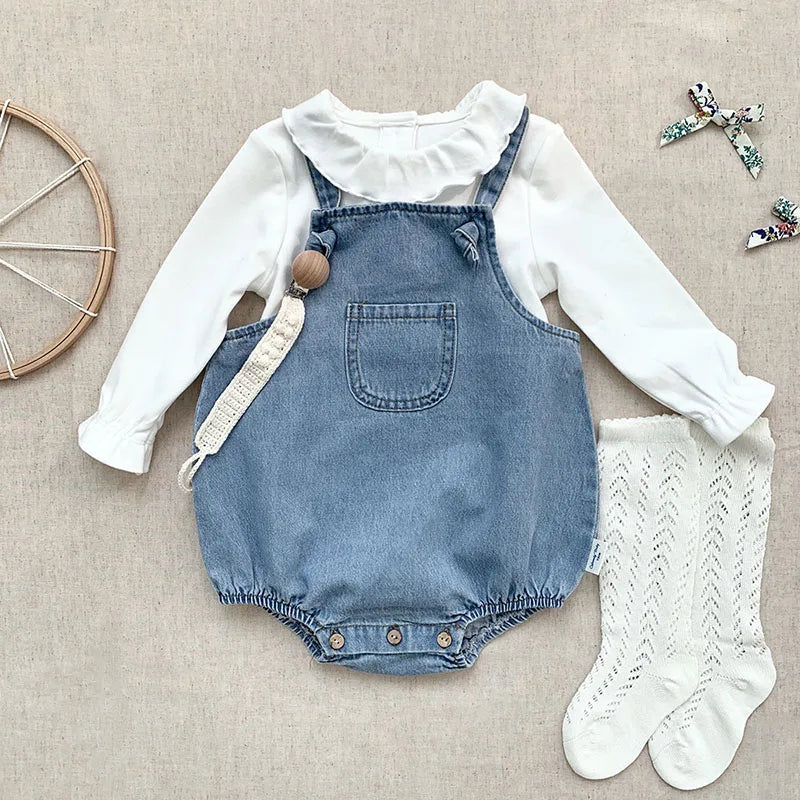 2023 Baby Boy Girl Romper Cowboy Sleeveless Jumpsuit