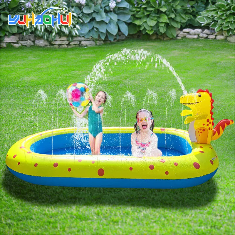 Inflatable Dinosaur Sprinkler Swimming Pool Children Bathub Outdoor