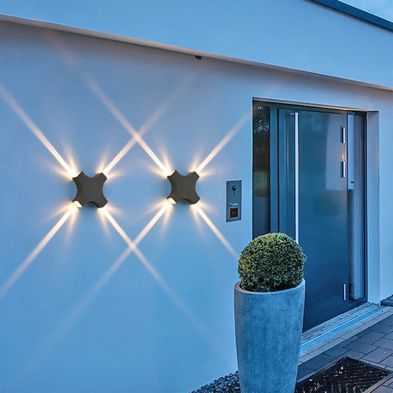 Cross Star Light Outdoor Porch Lights LED Garden