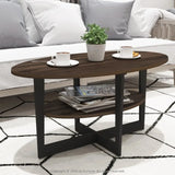 JAYA Oval Coffee Table, Columbia Walnut/Black