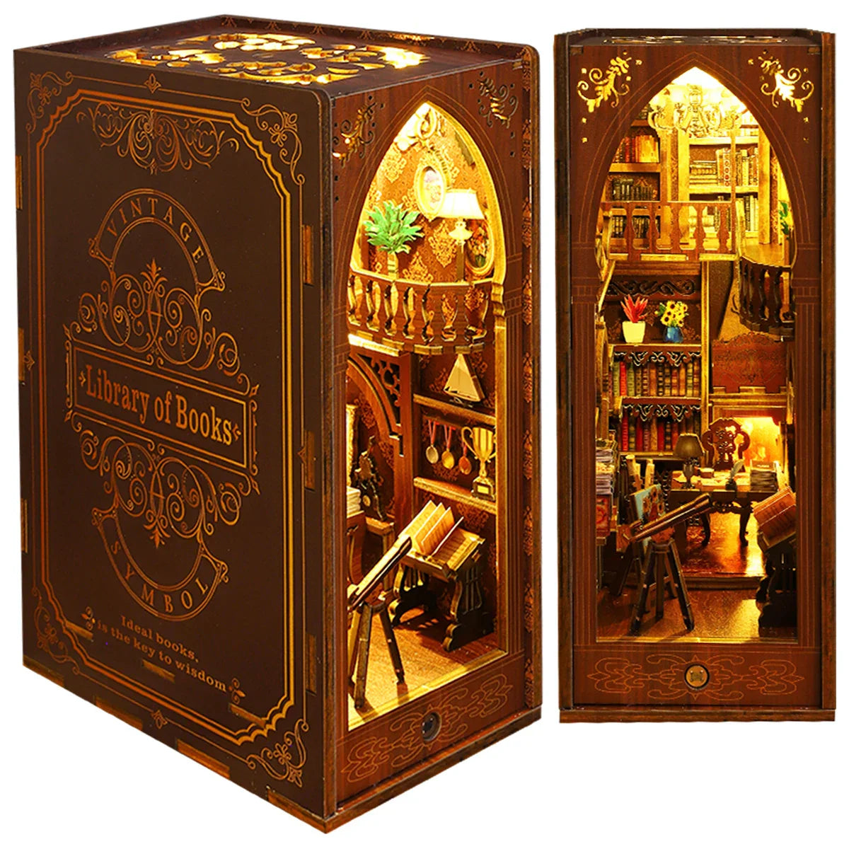 DIY miniature doll house book corner set 3D
