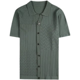 Premium Diamond Plaid Jacquard Knitted POLO Shirt Men's