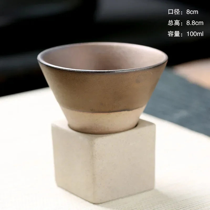 100ML Rough Pottery Teacup Creative Retro Cone Ceramic